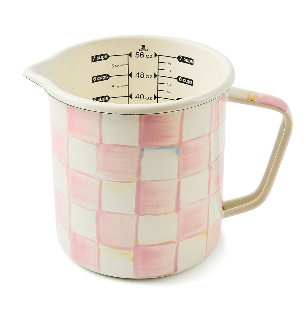 MacKenzie-Childs Rosy Check 7 Cup Measuring Cup Hand Painted New